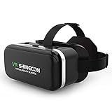 VR SHINECON VR Brille Handy Virtual Reality Headset, 3D VR-Brille Erleben Sie Spiele und 360 Grad Filme in 3D mit weicher & komfortabler VR Brille Glasses für iPhone Samsung Android Handy 4.7-6.5 Z