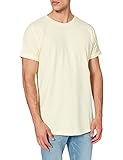 Urban Classics Herren Long Shaped Turnup Tee T-Shirt, Gelb (Powder Yellow 01323), Medium (Herstellergröße: M)