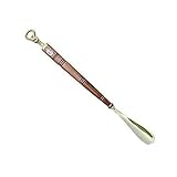 linoows Schuhlöffel, Schuhanzieher im Marine Look aus Edelholz und Messing 62