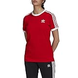adidas Damen-T-Shirt Adicolor Classics 3-Stripes Rot Code H33575, rot, 38