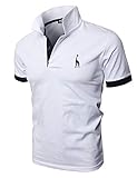 GHYUGR Poloshirt Herren Einfarbig Stickerei Kurzarm Polohemd S-XXL,Weiß,L