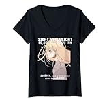Damen Denke nur an Anime süßes Anime girl T-Shirt mit V