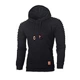 Loiy Herren Winter Kapuzenpullover mit Kordelzug Sweatshirt Herren Kapuzenpullover Sweatjacke Pullover Hoodie Männer Basic Langarm Sw