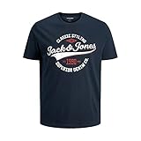 Jack & Jones Plus Herren Jjelogo Tee O-neck 2 Col Noos Ps T Shirt, Navy Blazer/, 4XL Gro e Gr en EU