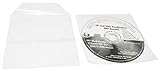 MP-Pro CD Hüllen zum Einkleben, Stabile Premium CD Folienhüllen aus Dicke 120my PP Folie Transparent mit Klappe und 1 Selbstklebende Klebestreifen Rückseitig (100 Stück)