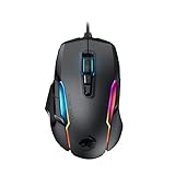 Roccat Kone AIMO Gaming Maus (hohe Präzision, Optischer Owl-Eye Sensor (100 bis 16.000 Dpi), RGB AIMO LED Beleuchtung, 23 programmierbare Tasten, Designt in Deutschland, USB), schwarz(remastered)