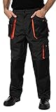 Mazalat Arbeitshosen männer mit Kniepolstertaschen, Größen S-XXXL, Arbeithose Herren, Arbeitshose, Arbeits Hose, Cargo Hosen, Schwarz/Orange Qualitat 58