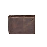 Leather SR Geldklammer Geldbörse – Herren Geldbörsen Slim Fronttasche RFID-Blockierender Kartenhalter Minimalistische Geldbörse – Mini Bi-Fold Wallet, braun,