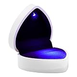 VOSAREA LED Ring Box Herzform Samt Ring Schachtel Ehering Box Schmuckschatullen Geschenkbox für Hochzeit Verlobungsring Valentinstag (Weiß)