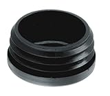 10 Stück Rund-Rohrstopfen, Lamellenstopfen ALLE GRÖßEN WÄHLBAR 10mm bis 120mm, Möbelgleiter, Schutzkappen, Rundstopfen (Rohraußendurchmesser: 50mm, Rohrwandstärke: 1,5-2,5mm, Schwarz)