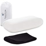 Reisekissen VOLAR Aloe Vera aus Visco-Schaum mit Bambus-Aktivkohle | Orthopädisches Nackenkissen mit gratis Baumwoll-Bezug | Nackenstützkissen, Kopfkissen für Reisen, Auto, Camping | 40x25x10