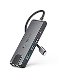 USB C Hub Multiport Adapter, Lemorele 5 in 1 USB C Hub USB C Dongle mit Gigabit Ethernet, HDMI 4K, 2 USB 3.0, 100W PD, USB C Dock MacBook Adapter für MacBook Pro/Air M1, iPad Pro,Chromecast,Switch,PS4