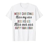 Frohe Weihnachten Kiss My Ass Kiss Your Ass Happy Chanukkah T-S