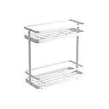 Duschablage Badezimmerregal, 2-streizende Organizer Bad-Kollektion Körbe Unter Waschbecken Regal Organizer Rack, Mehrzweck Lagerung Für Badezimmer Küche Schwarz, Weiß Dusche Ablage ( Color : B )