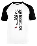 is My Bike Ok Unisex Baseball T-Shirt Kurze Ärmel Herren Damen Weiß Schw