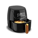 Heißluftfritteuse 5L,Air Fryer mit Digitalem LED-Touchscreen 7Programmen Vorheizen Warmhalten Ohne Öl Antihaftbeschichtung Einfüllkor Timer&Temperaturkontrolle Friteuse BPA-freier mit Rezeptheft 1700W