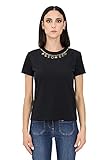 Elisabetta Franchi Damen-T-Shirt Schwarz MA20316E2 110, Schwarz , 42