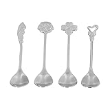 SONK Rührlöffel, Dessertlöffel Spiegelpoliert Korrosionsbeständig 4Pcs/Set für Hochzeitsgeschenk für Z