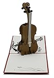 Geige, Violine, Cello, Bratsche, Gutschein Musik Theater Oper 3d Klappkarte, Pop Up Karte, Glückwunschkarte, Grußkarte, Geschenkk