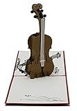 Geige, Violine, Cello, Bratsche, Gutschein Musik Theater Oper 3d Klappkarte, Pop Up Karte, Glückwunschkarte, Grußkarte, Geschenkk