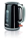 AEG EWA 3700 Expresswasserkocher / schnelles Aufkochen / 3000 W / 1,7 l / entnehmbarer Kalkfilter / Wasserstandsanzeige mit Liter-/Tassenangabe / Sicherheitsabschaltung / Ein & Aus-Schalter / schw