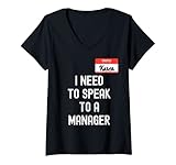 Damen Karen Halloween Kostüm 2020, I Need To Speak To A Manager T-Shirt mit V