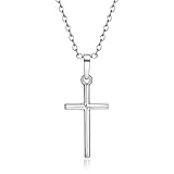 Halskette Beliebte Kreuz Anhänger Halskette Golden Silber Farbe Kristall Halskette Geschenk   Für Freund   Klassische Frauen Hals Schmuck Silberb