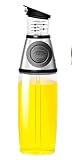 Tenbroman Oil Dispenser, Oil Vinegar Dispenser Glass Bottle with Measurements Glass Bottles Drip Free Oil Pourer Oil Sprayer for Kitchen Cooking Tool, 1pcs (500ml)