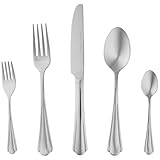 Amazon Basics - Essbesteck-Set mit Gewellter Rand, Edelstahl, 20-teiliges Set, für 4