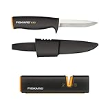 Sparset bestehend aus FISKARS Universalmesser K40 und Xsharp Messerschärfer | Vorteilspaket für Garten, Haus und Camping