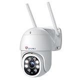 2K 4MP Überwachungskamera Aussen WLAN, 2560×1440P Ctronics PTZ WiFi IP Kamera Outdoor mit Automatische Verfolgung, Personenerkennung, Farbiger Nachtsicht, 355°/90° Schwenkbar, Zwei-Wege-Audio, IP66