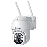 2K 4MP Überwachungskamera Aussen WLAN, 2560×1440P Ctronics PTZ WiFi IP Kamera Outdoor mit Automatische Verfolgung, Personenerkennung, Farbiger Nachtsicht, 355°/90° Schwenkbar, Zwei-Wege-Audio, IP66