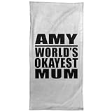 Designsify Amy Worlds Okayest Mum - Hand Towel 15x30 Zoll Weiche Handtuch Kür Kochen - Geschenk zum Geburtstag Jahrestag Weihnachten Valentinstag