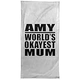 Designsify Amy Worlds Okayest Mum - Hand Towel 15x30 Zoll Weiche Handtuch Kür Kochen - Geschenk zum Geburtstag Jahrestag Weihnachten Valentinstag