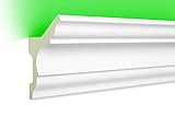 HEXIM LED Stuckleisten aus PU - Indirekte Beleuchtung mit modernen Deckenleisten, lichtundurchlässig, leicht und schlagzäh - (20 Meter Sparpaket LED-4 80x48mm) Zierprofil, Stuck, Deckenbeleuchtung