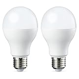 Amazon Basics LED-Leuchtmittel, Edison-Schraubgewinde E27, 14 W (entspricht 100-W-Glühbirne), Warmweiß, nicht dimmbar, 2 Stück