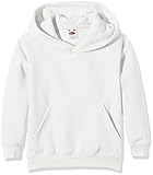 Fruit Of The Loom Unisex Kinder Kapuzenpullover Premium, Weiß (White), 7-8 Jahre (Herstellergröße: 30)