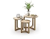 Möbel-Store24 Couchtisch Tisch 3er Set Tische Asteiche massiv geölt 50 cm Fayes M58109AE9