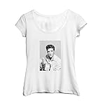 Elvis Presley King Guitar Retro_MA0046 T-Shirt Shirt Damen Tshirt T Shirt Gift for Her Funny Novelty Tee Shirts, L White Women'