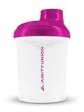 Frauen Protein Shaker 400ml Deluxe auslaufsicher, Europa, 100% BPA frei mit Sieb & Skala für Cremige Whey Shakes, Gym Fitness Becher für Isolate, Sport Getränke, Original Eiweiß Shaker in Weiß Pink