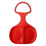 ZDAMN Schneeschlitten Outdoor Wintersport Schnee-Skifahren Pad Schlitten Schlitten Ski Board Outdoor verdicken Kunststoff Sand Gras Sleigh zum Skifahren (Farbe : Red, Size : 56x38cm)