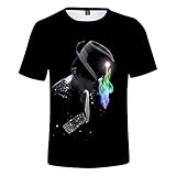 Michael Joseph T-Shirt Videospiele Cosplay Tee Film Fans Neuheit T-Shirts Unisex 3D Gedruckt Pop Kurzarm Geschenk zum Herren Damen Junge Mädchen Kinder,Schwarz,XL