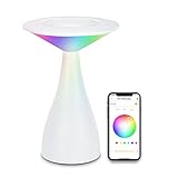 Winees Alexa Tischlampe, Wi-Fi Ambientelicht dimmbare Touch Control Lampe, Led Farbe wechselnde Nachtlicht Arbeit mit Alexa Google Home Nachttischlampe für Schlafzimmer Wohnzimmer Bü