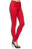 Elara Damen Stretch Hose Skinny Fit Jegging Chunkyrayan H21 Red 38 (M)