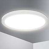 Lumare LED Deckenleuchte 24W Extra Flach rund 1800lm 330mm IP44 Deckenlampe für Wohnzimmer Badezimmer Küche Flur Keller Bad Wandleuchte Einbaustrahler Aufbaustrahler modern warmweiß