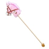 CAPA Steckenpferd Schaukelpferd Reitpferd Pferd am Holz Stab in pink ST02