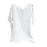 Damen Tuniken Damen Bluse Chiffon elegant v-Ausschnitt Bell Sleeve fledermausärmel Oberteile Hemd Loose Tops mit 3 4 arm Tops für Damen Oversize Shirt Dame(NJ-220310-CCJ210719733WHS, S)