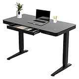 bonmedico Movu höhenverstellbarer Schreibtisch elektrisch 120x60 - Ergonomischer Stehschreibtisch schwarz - Induktive Ladestation, Touch Funktion, USB ﻿