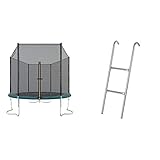 Ultrasport Outdoor Gartentrampolin Jumper, Trampolin Komplettset inklusive Sprungmatte, bis zu 120 kg, grün, Ø 251 cm & Trampolinleiter, stabile Einstiegsleiter für Trampoline, 2 T