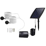 Solar-Luftpumpe Kit Solar Aquarium Sauerstoffpumpe Oxygenator Aquarium Sauerstoff Belüfter Teichbelüfter Luftpumpe Angeln Belüfter für Aquarium-Teich-Fisch-Behälter-Pool G